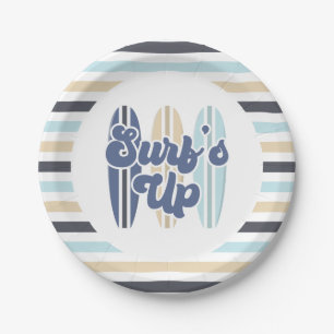 Assiettes En Carton Surf Up Surboard Beach Plaques en papier d'anniver