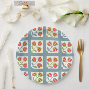 Assiettes En Carton Surface composée de tulipe