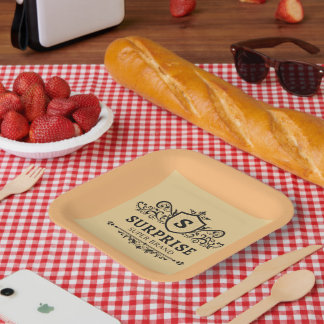 Assiettes En Carton surprise super marque luxe mariage fête moderne b