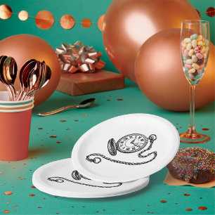Assiettes En Carton Surveillance vintage de poche