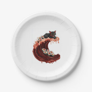 Assiettes En Carton Sushi Cat Dreams � Quirky Japonais Nourriture Kitt
