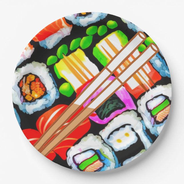 Assiettes En Carton Sushi pop (Devant)