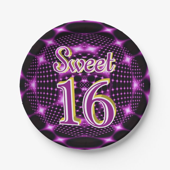 Assiettes En Carton Sweet 16 (Devant)