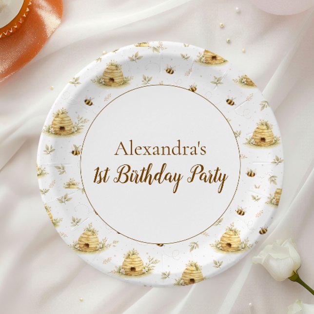 Assiettes En Carton Sweet As Can Bee Wild One Birthday (Créateur téléchargé)