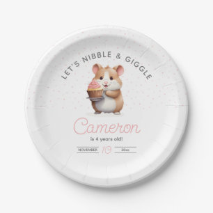Assiettes En Carton Sweet Hamster, Cupcake rose Anniversaire des enfan