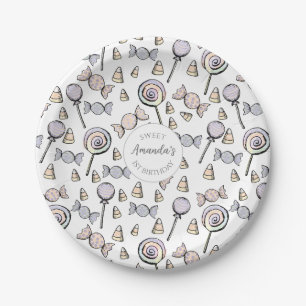 Assiettes En Carton Sweet Little One Candy Thème Premier anniversaire