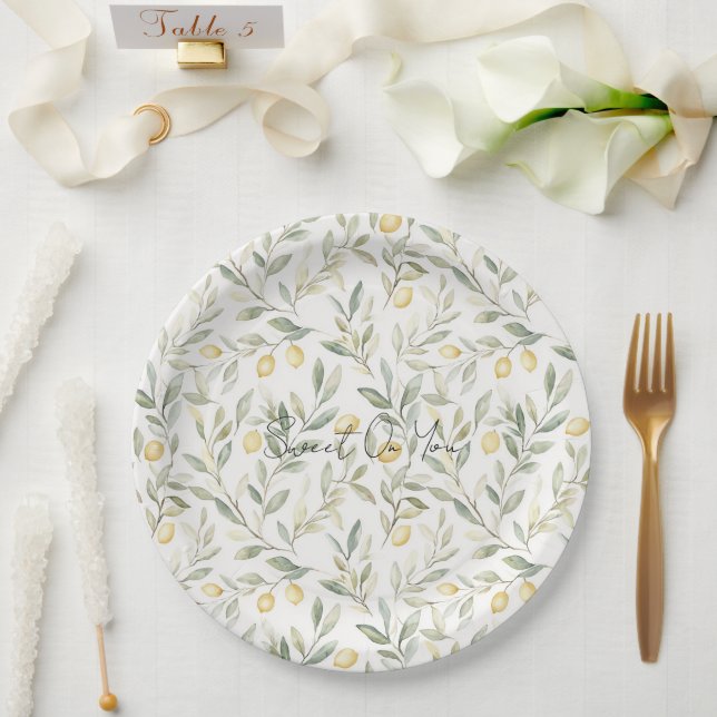 Assiettes En Carton Sweet On You Lemons Wedding (Mariage)