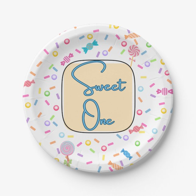 Assiettes En Carton Sweet One First Birthday Party Plates (Devant)