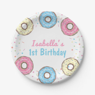 Assiettes En Carton Sweet One Sprinkings Donut 1er anniversaire