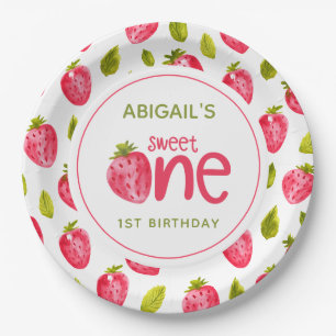 Assiettes En Carton Sweet One Strawberry Premier anniversaire