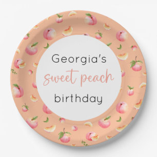 Assiettes En Carton Sweet Peach 1er anniversaire