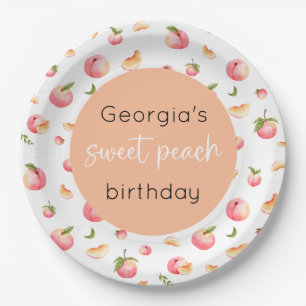 Assiettes En Carton Sweet Peach 1er anniversaire