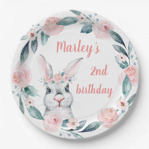 Assiettes En Carton Sweet Spring Lapin lapin thème d'anniversaire