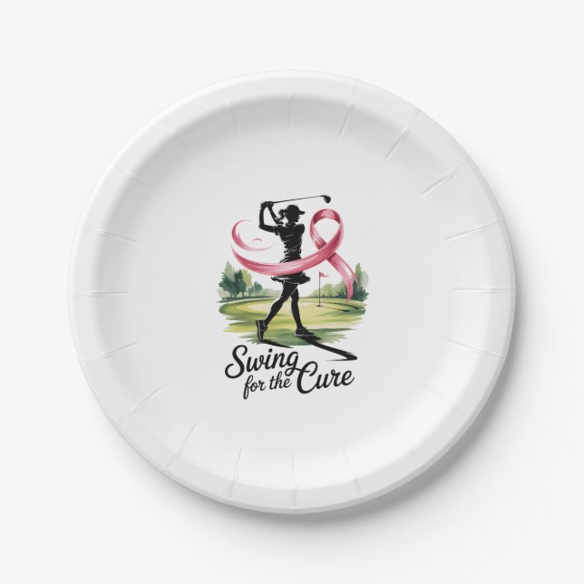 Assiettes En Carton Swing for the Cure Golf Breast Cancer (Devant)