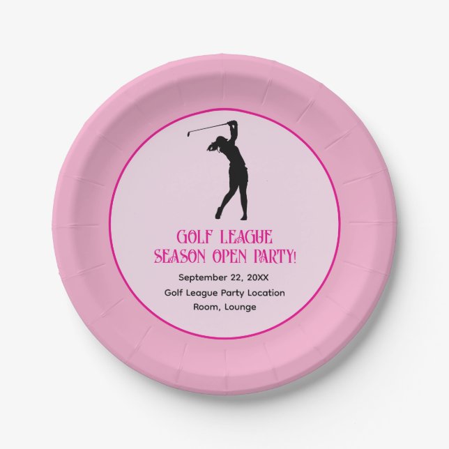 Assiettes En Carton Swing into Fun : Dames Golf League (Devant)