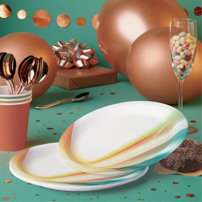 Assiettes En Carton Swirl Abstrait 2 (Multi)