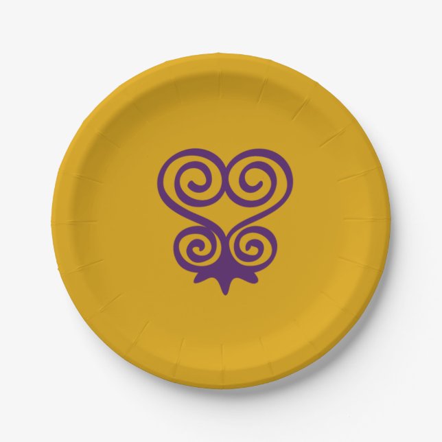 Assiettes En Carton Symbole Adinkra Africain (Sankofa) (Devant)