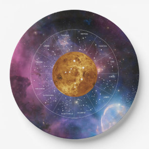 Assiettes En Carton Symbole astrologique de Libra Zodiac - Planète Vén