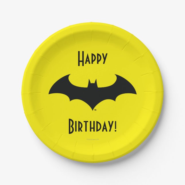 Assiettes En Carton Symbole Batman | Logo Simple Bat Silhouette (Devant)