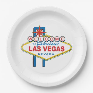 Assiettes En Carton SYMBOLE Bienvenue À Las Vegas