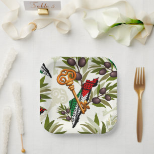 Assiettes En Carton Symbole clé palestinien du droit au retour