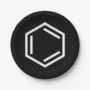 ASSIETTES EN CARTON SYMBOLE D'ANNEAU BENZENE