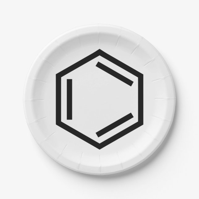 ASSIETTES EN CARTON SYMBOLE D'ANNEAU BENZENE (Devant)