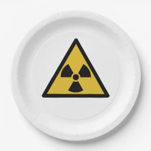 Assiettes En Carton Symbole d'avertissement de rayonnement (danger rad