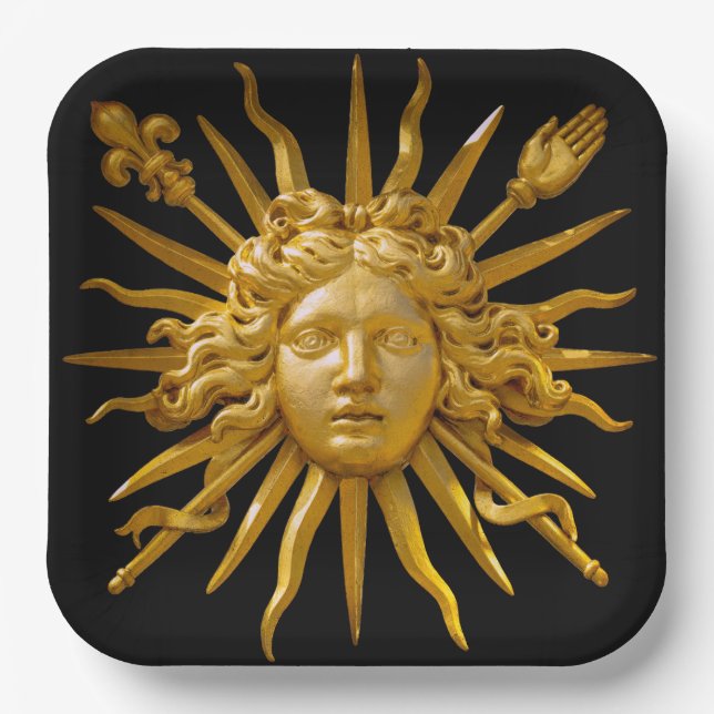 Assiettes En Carton Symbole de Louis XIV le Roi Soleil (Recto)