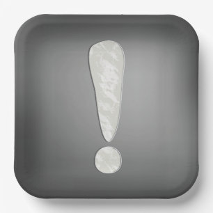 Assiettes En Carton Symbole de point d'exclamation grunge industriel
