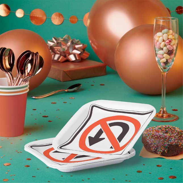 ASSIETTES EN CARTON SYMBOLE DE ROUTE DE SÉCURITÉ DE LA CIRCULATION (Créateur téléchargé)