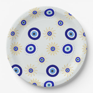 Assiettes En Carton Symbole du mauvais œil