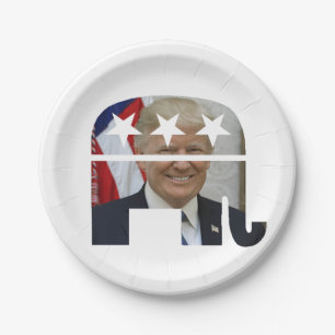Assiettes En Carton Symbole du parti républicain Donald Trump