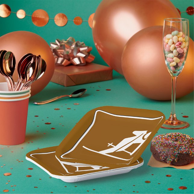 Assiettes En Carton Symbole récréatif de la zone de ski (Créateur téléchargé)