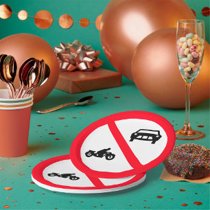 Assiettes En Carton Symbole routier sans véhicules
