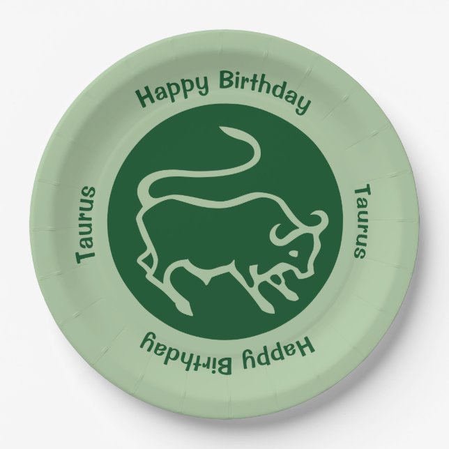 Assiettes En Carton Symbole zodiaque de Taurus (Devant)