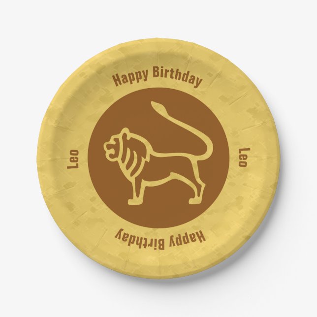 Assiettes En Carton SYMBOLE Zodiaque Léo (Devant)