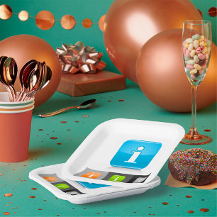 Assiettes En Carton Symboles modernes d'information brillante