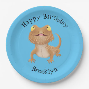 Assiettes En Carton Sympa anniversaire barbu personnalisées de lézard