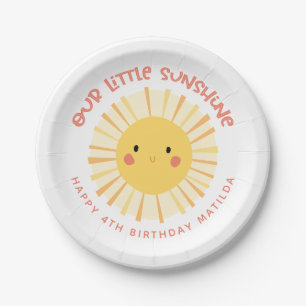 Assiettes En Carton Sympa jaune soleil illustration fête d'anniversair