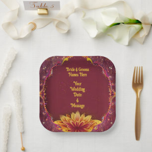 Assiettes En Carton Symphonie florale : Collection d'élégance Mariage