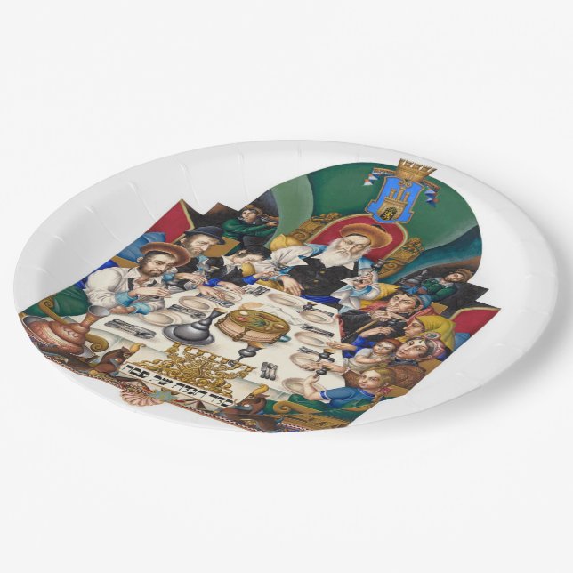 Assiettes En Carton Szyk la famille chez le Seder (Angle)