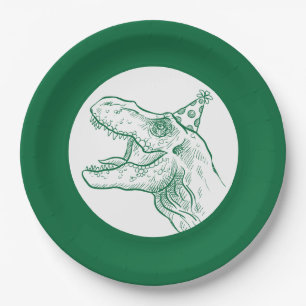 Assiettes En Carton T-Rex Dinosaur Anniversaire