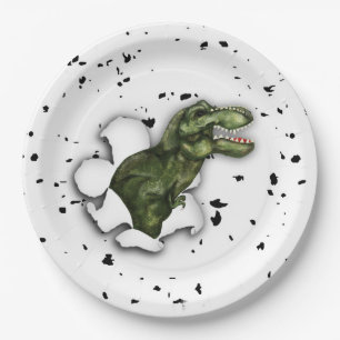 Assiettes En Carton T-Rex Dinosaur Plaques papier fête d'anniversaire