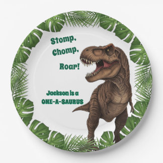 Assiettes En Carton T-Rex Roar Dinosaur Birthday Paper Plates