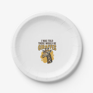 Assiettes En Carton T-shirt à motif de girafe drôle gravure vintage_1