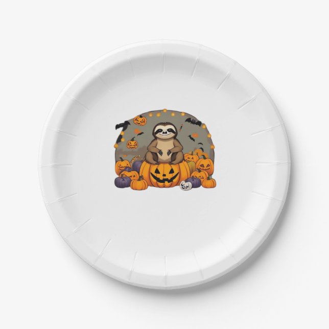 Assiettes En Carton T-shirt classique de Sloth-o-ween (Devant)