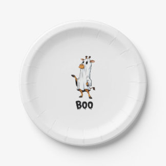 Assiettes En Carton T-shirt classique Giraffe Boo Halloween_12