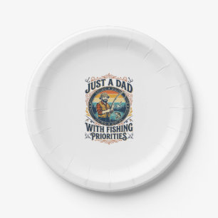 Assiettes En Carton T-shirt de pêche pour la fête des pères Papa Juste