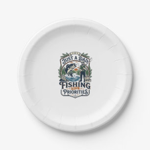 Assiettes En Carton T-shirt de pêche pour la fête des pères Papa Juste